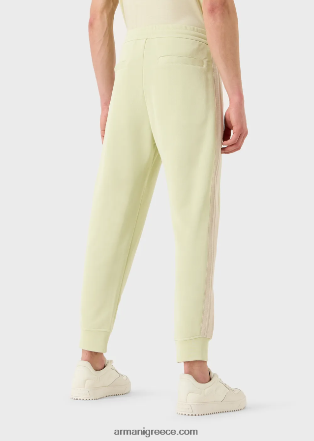 άνδρες Armani Τζέρσεϊ τζόγκερ με ea patch και ρίγες 4046R61377 ανοιχτό πράσινο