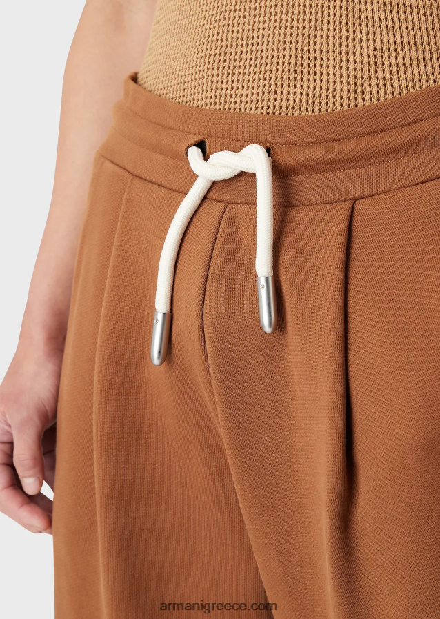 άνδρες Armani βιώσιμη συλλογή με λείο φινίρισμα οργανικά τζόγκερ από jersey-fleece 4046R61435 μπεζ