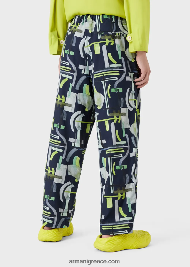 άνδρες Armani Παντελόνι με κορδόνια περίσφιξης με μοτίβο lyocell 4046R61367 πρότυπο