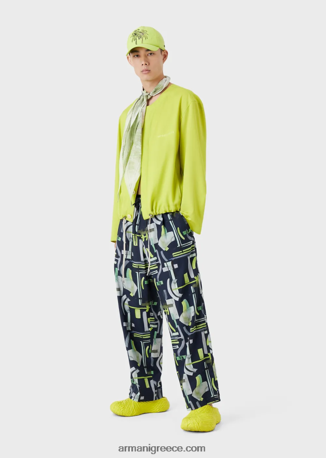 άνδρες Armani Παντελόνι με κορδόνια περίσφιξης με μοτίβο lyocell 4046R61367 πρότυπο