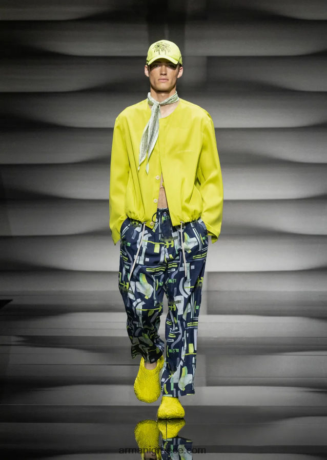 άνδρες Armani Παντελόνι με κορδόνια περίσφιξης με μοτίβο lyocell 4046R61367 πρότυπο