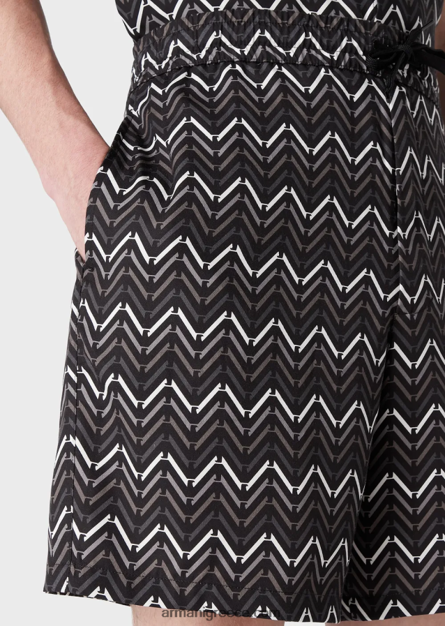 άνδρες Armani Παντελόνι lyocell με σχέδιο με κορδόνι περίσφιξης 4046R61404 πρότυπο