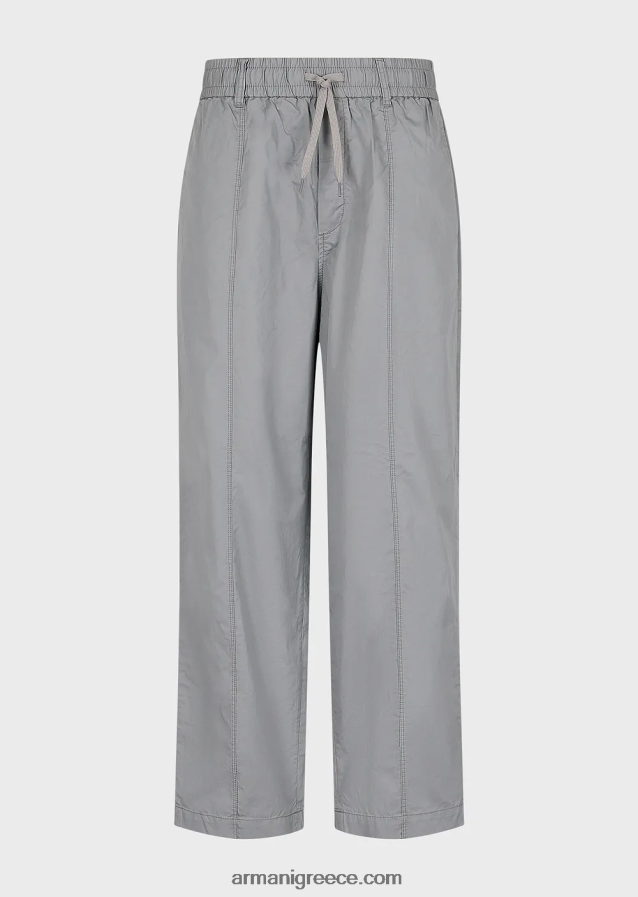 άνδρες Armani παντελόνι με κορδόνι ποπλίνας pima 4046R61471 ανοιχτό γκρι