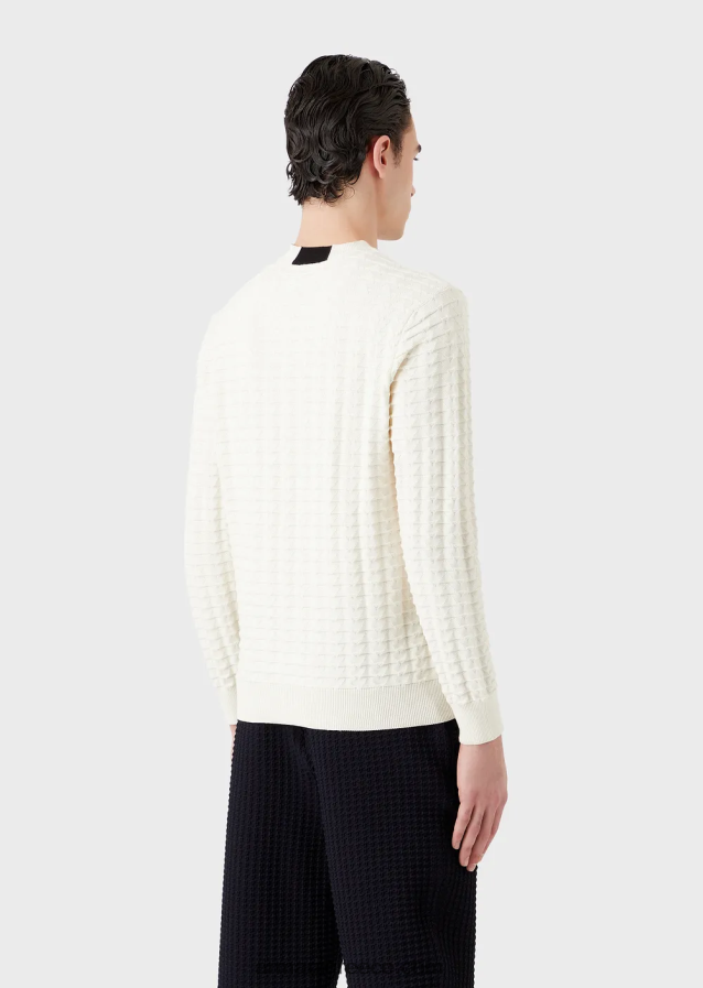 άνδρες Armani ανάγλυφο με υφή με μοτίβο 3d εφέ 4046R61241 άσπρο