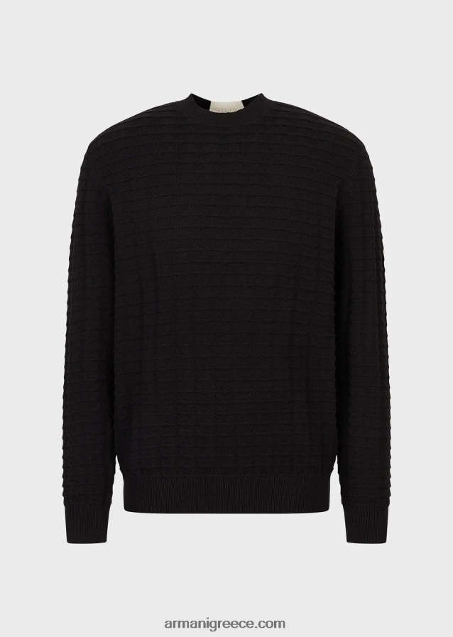 άνδρες Armani ανάγλυφο με υφή με μοτίβο 3d εφέ 4046R61242 μαύρος