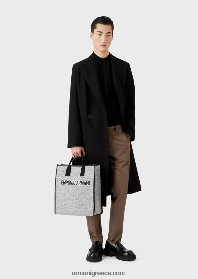 άνδρες Armani ανάγλυφο με υφή με μοτίβο 3d εφέ 4046R61242 μαύρος