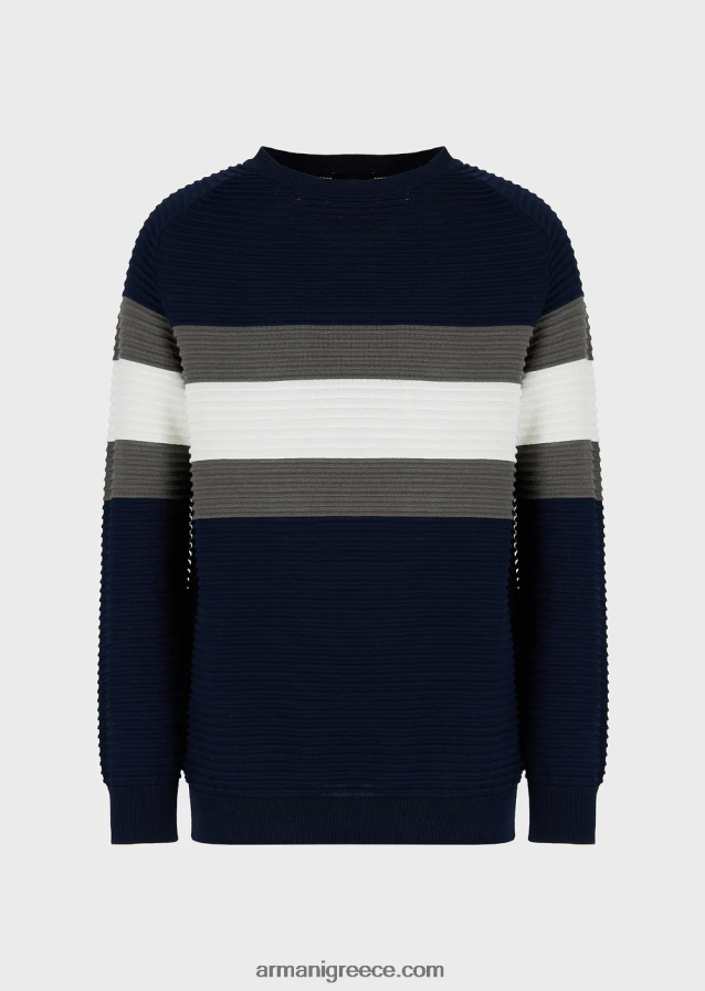 άνδρες Armani ριγέ οθωμανικό άλμα 4046R61214 ναυτικό μπλε