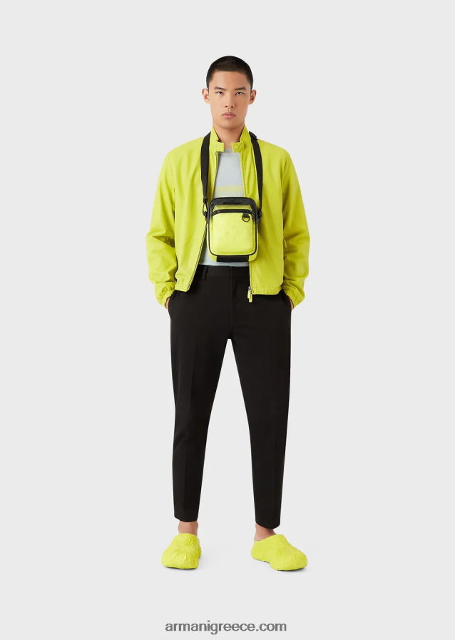 άνδρες Armani καθαρό κασμίρ άλμα με ρίγες ακουαρέλας 4046R61215 γαλανός