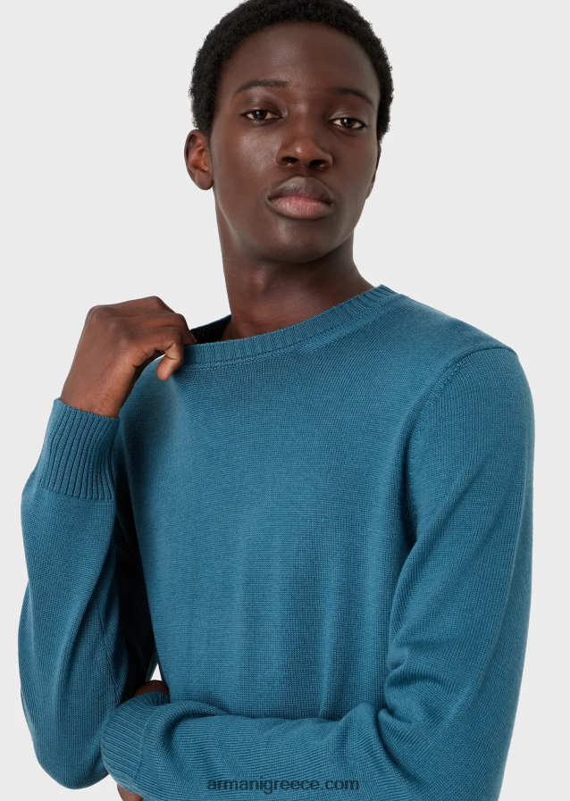 άνδρες Armani παρθένο-μάλλινο, τζάμπα κανονικής εφαρμογής 4046R61217 avio