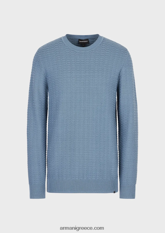 άνδρες Armani Μαλλί με μοτίβο με βελονιές και άλτες 4046R61229 avio