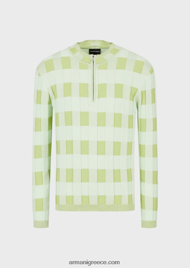 άνδρες Armani Μπλουζάκι με λαιμόκοψη με φερμουάρ 4046R61253