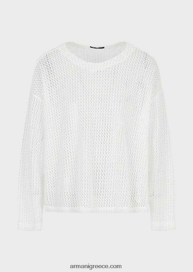 άνδρες Armani υπερμεγέθης βραχυκυκλωτήρας από νάιλον πλέγμα με δαντέλα 4046R61255