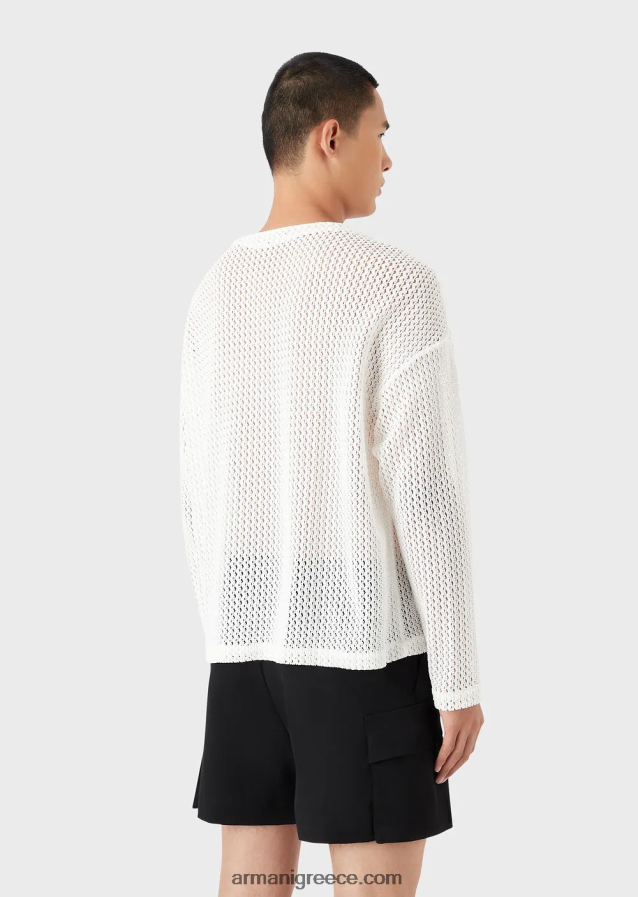 άνδρες Armani υπερμεγέθης βραχυκυκλωτήρας από νάιλον πλέγμα με δαντέλα 4046R61255