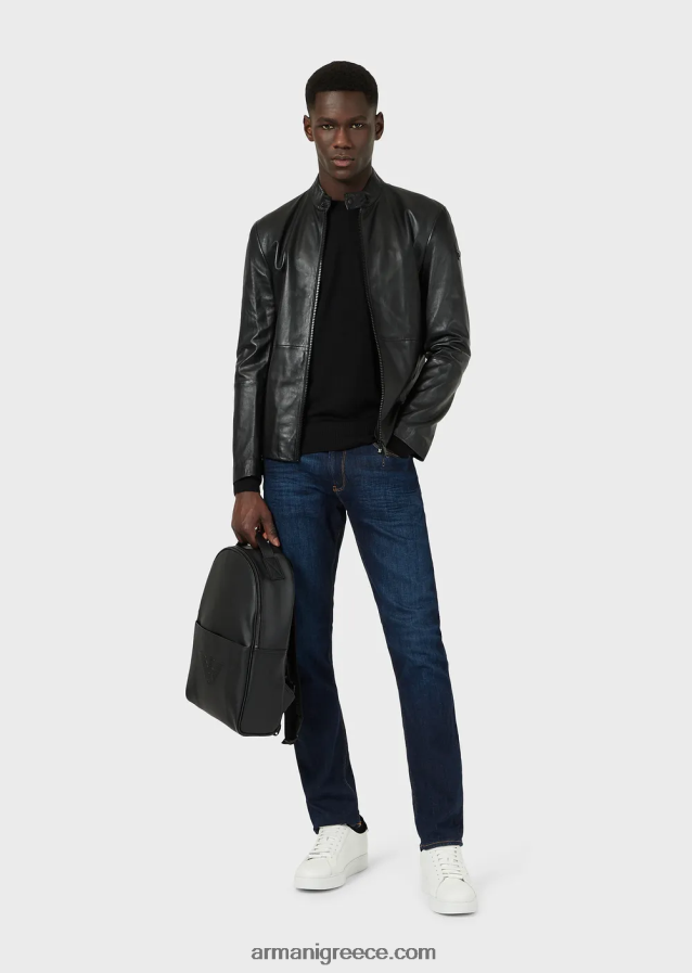 άνδρες Armani μπλούζα από καθαρό, παρθένο μαλλί 4046R61260 μαύρος