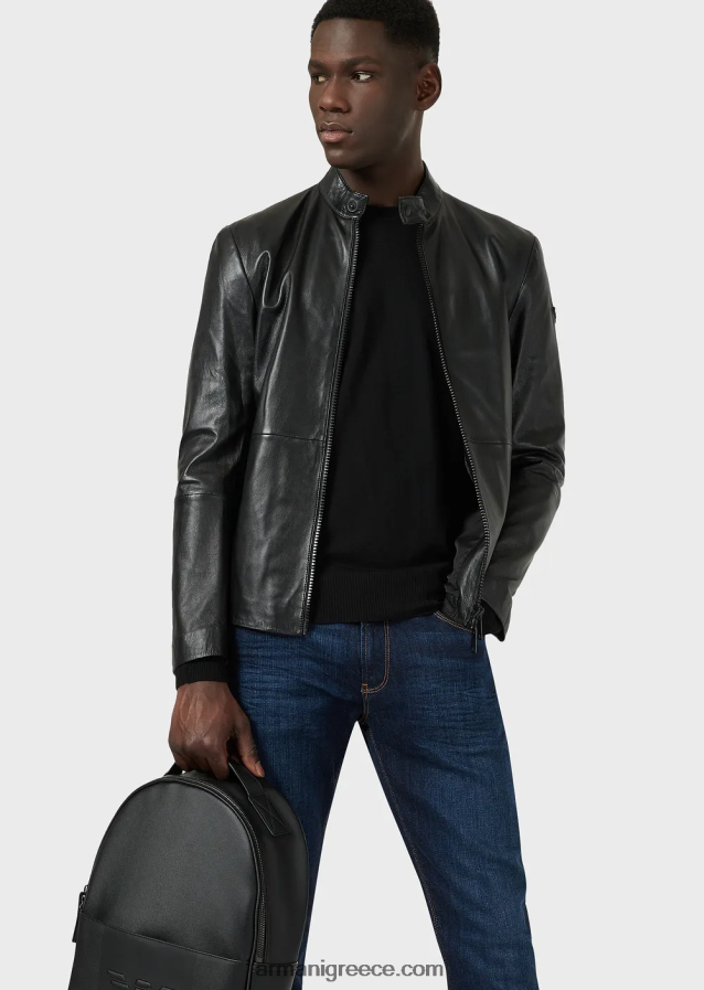 άνδρες Armani μπλούζα από καθαρό, παρθένο μαλλί 4046R61260 μαύρος