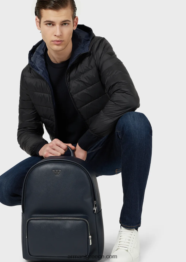 άνδρες Armani μπλούζα από καθαρό, παρθένο μαλλί 4046R61262 ναυτικό μπλε