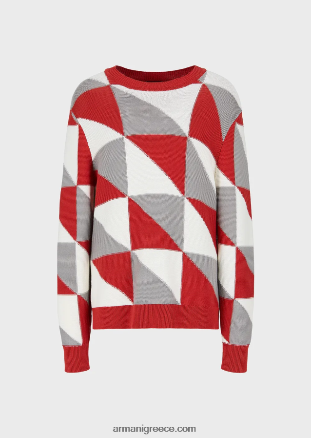 άνδρες Armani άλτης με συνονθύλευμα-εφέ check intarsia 4046R61264 πρότυπο