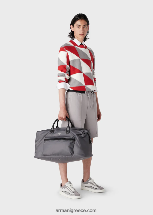 άνδρες Armani άλτης με συνονθύλευμα-εφέ check intarsia 4046R61264 πρότυπο