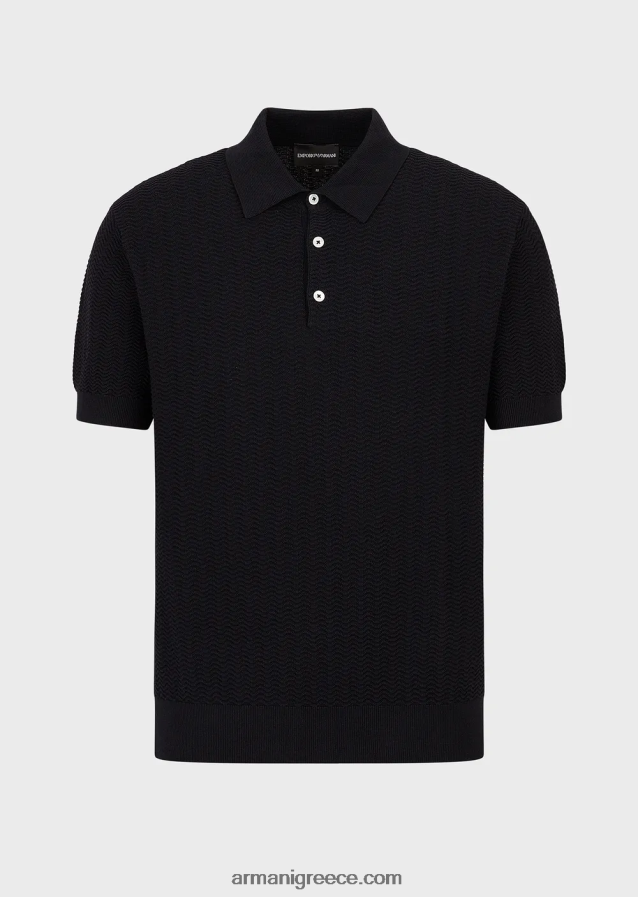 άνδρες Armani τζάμπα με polo-shirt ανάγλυφο γιακά με ανάγλυφο σχέδιο 4046R61249
