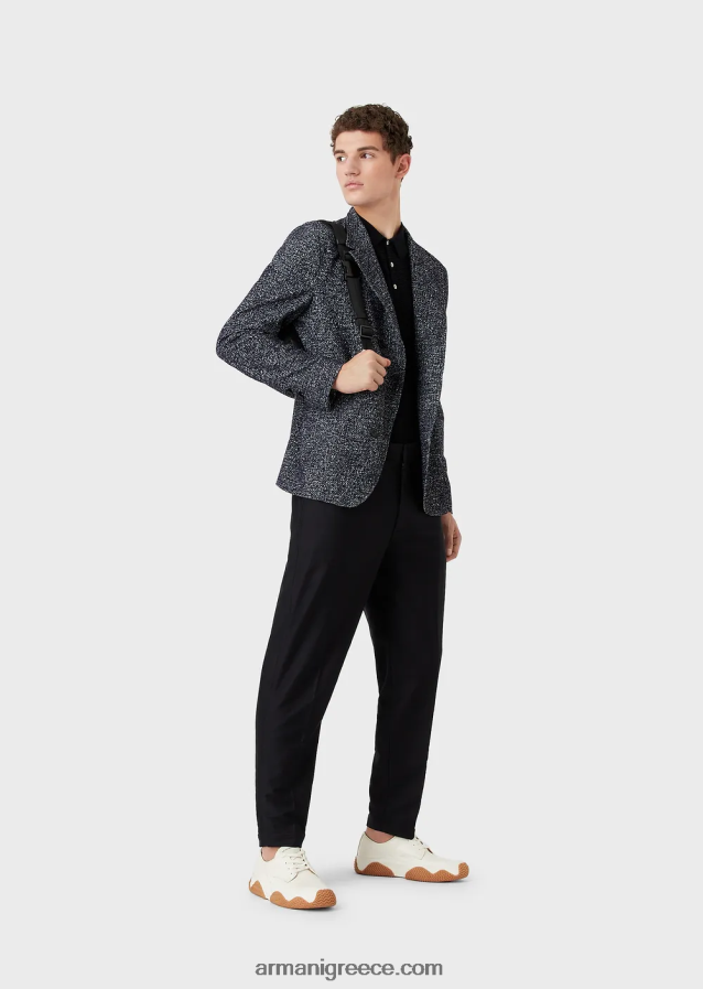 άνδρες Armani τζάμπα με polo-shirt ανάγλυφο γιακά με ανάγλυφο σχέδιο 4046R61249