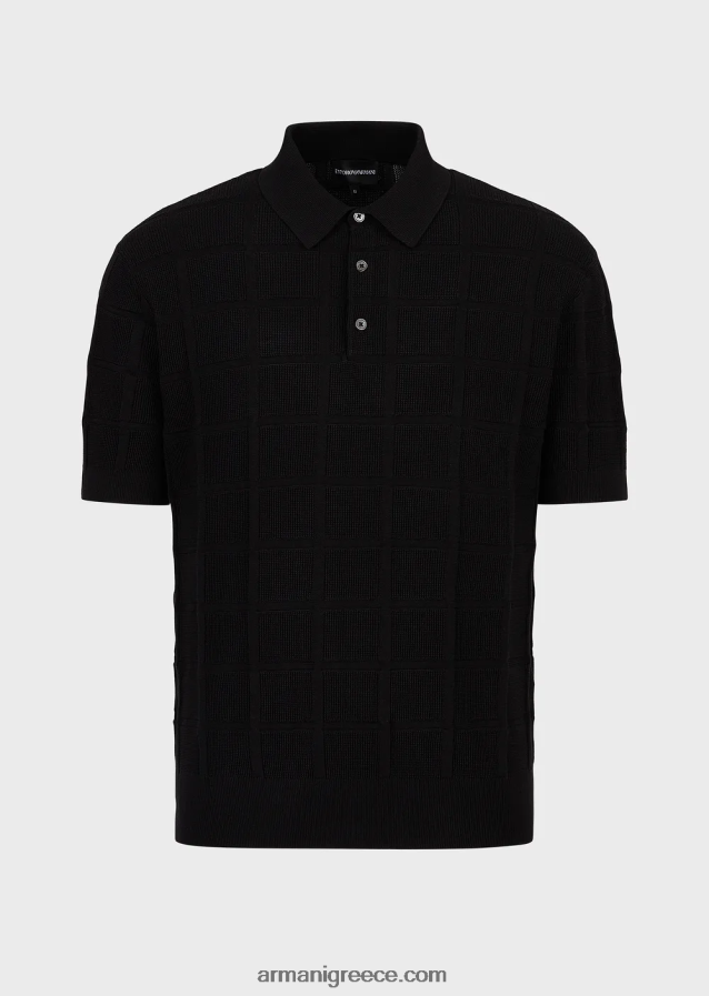 άνδρες Armani τζάμπα με polo-shirt ανάγλυφο γιακά με ανάγλυφο σχέδιο 4046R61250