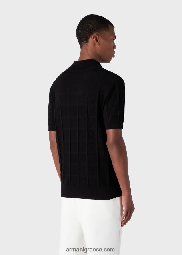 άνδρες Armani τζάμπα με polo-shirt ανάγλυφο γιακά με ανάγλυφο σχέδιο 4046R61250