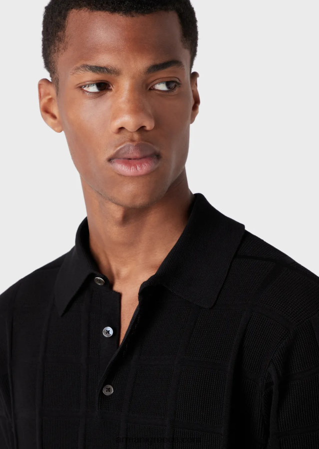 άνδρες Armani τζάμπα με polo-shirt ανάγλυφο γιακά με ανάγλυφο σχέδιο 4046R61250