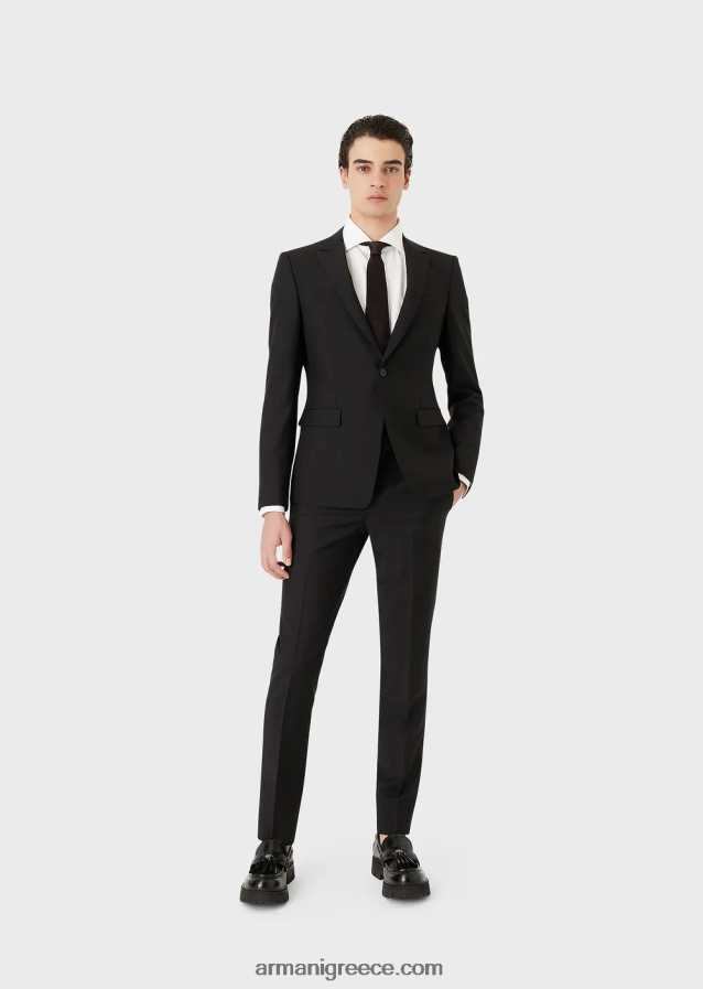 άνδρες Armani βαμβακερό πουκάμισο με μικρο σχέδιο 4046R61069