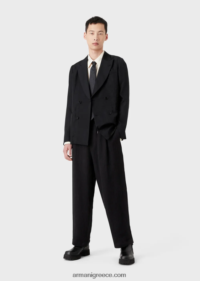 άνδρες Armani Μοντάλ πουκάμισο με απαλό φινίρισμα με μπάλωμα φοίνικα 4046R61088 άσπρο