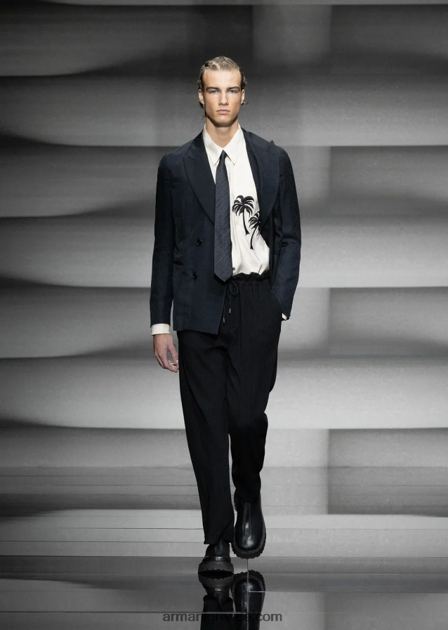 άνδρες Armani Μοντάλ πουκάμισο με απαλό φινίρισμα με μπάλωμα φοίνικα 4046R61088 άσπρο