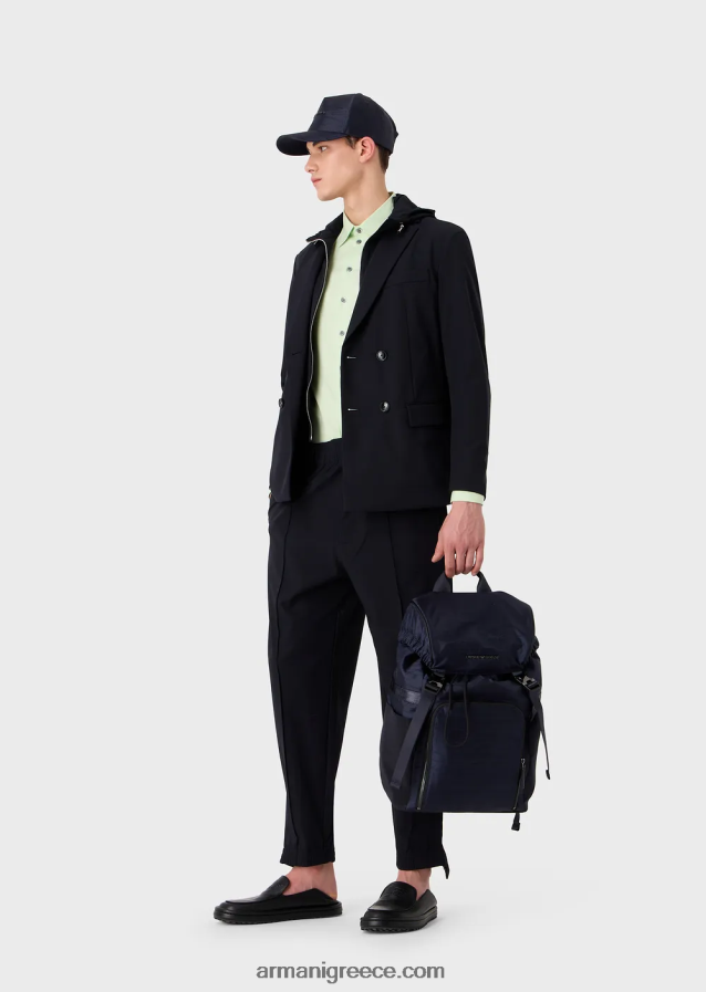 άνδρες Armani ελαστικό τεχνικό υφασμάτινο πουκάμισο 4046R61092 ανοιχτό πράσινο