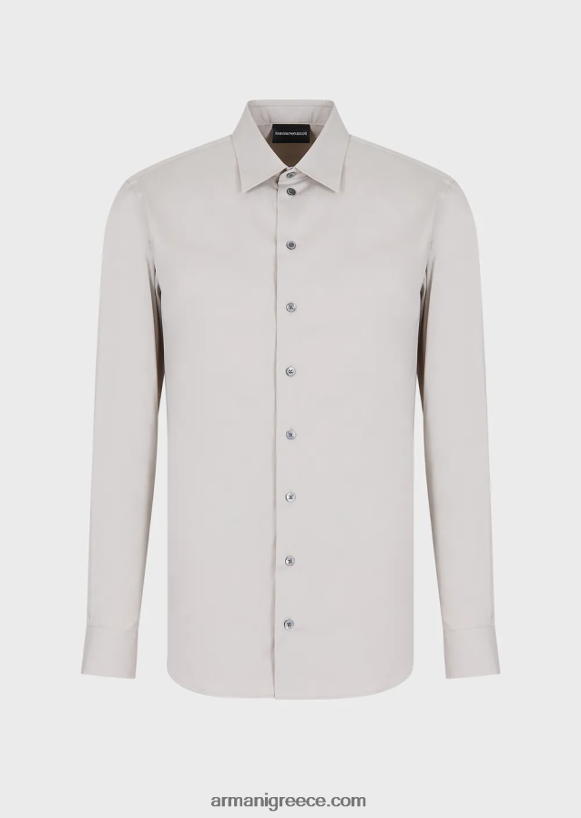 άνδρες Armani ελαστικό τεχνικό υφασμάτινο πουκάμισο 4046R61093 γκρί
