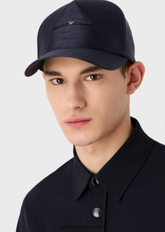 άνδρες Armani διπλής κατεύθυνσης ελαστικό τεχνικό-νάιλον πουκάμισο με τσέπες 4046R61095 ναυτικό μπλε