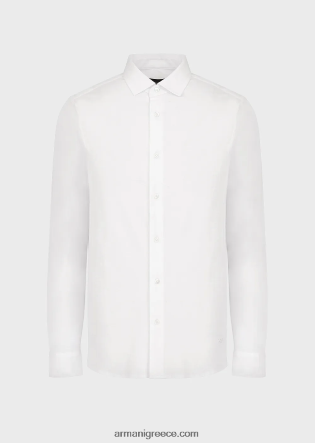 άνδρες Armani πουκάμισο από ζέρσεϊ 4046R61107 άσπρο