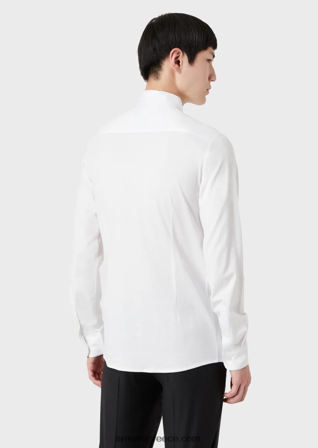 άνδρες Armani πουκάμισο από ζέρσεϊ 4046R61107 άσπρο