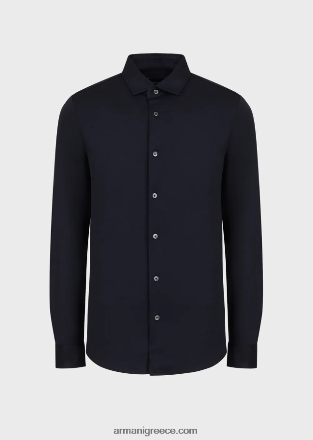άνδρες Armani πουκάμισο από ζέρσεϊ 4046R61108 ναυτικό μπλε