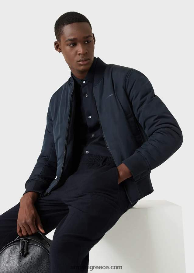 άνδρες Armani πουκάμισο από ζέρσεϊ 4046R61108 ναυτικό μπλε