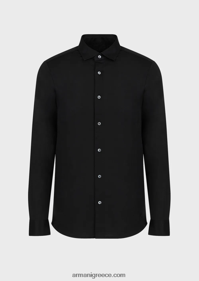 άνδρες Armani πουκάμισο από ζέρσεϊ 4046R61109 μαύρος