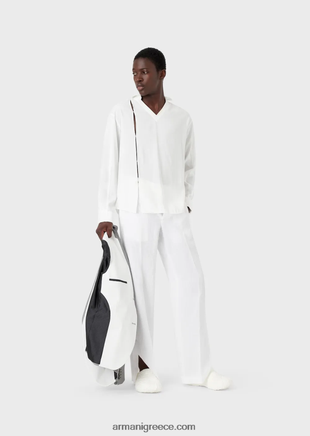 άνδρες Armani Πουκάμισο με λαιμόκοψη σε απαλό ύφασμα 4046R61114