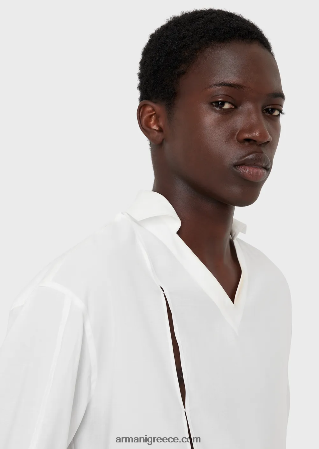 άνδρες Armani Πουκάμισο με λαιμόκοψη σε απαλό ύφασμα 4046R61114