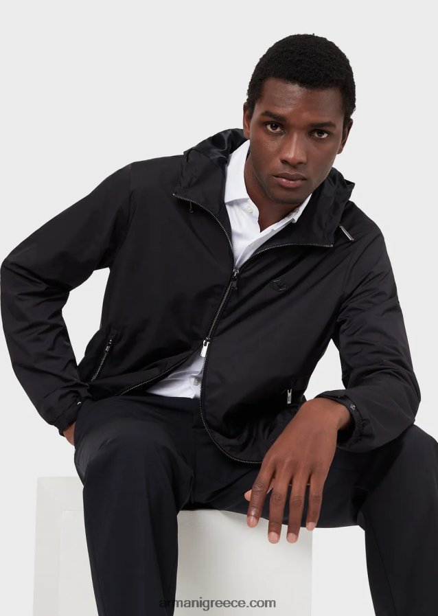 άνδρες Armani κοντομάνικο πουκάμισο από ζέρσεϊ 4046R61117 άσπρο