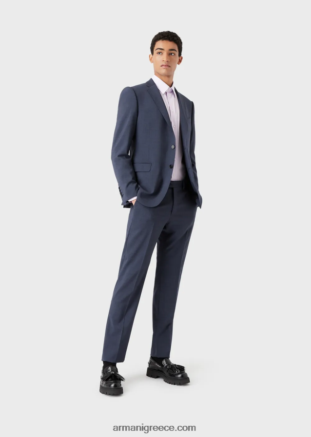 άνδρες Armani μοντέρνο, ελαστικό πουκάμισο από ποπλίνα με σκληρό γιακά 4046R61129 ροζ