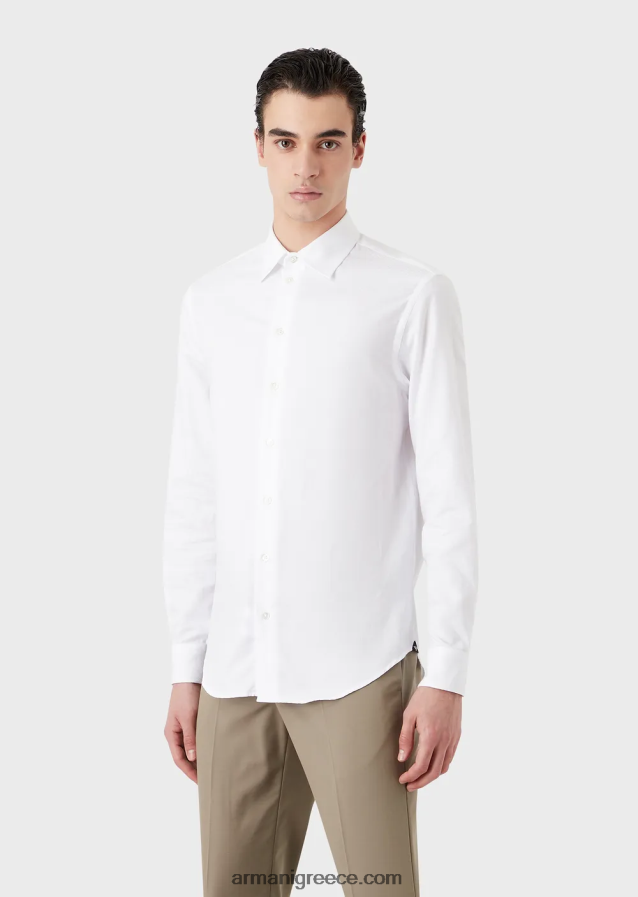 άνδρες Armani πουκάμισο με γεωμετρικό ζακάρ 4046R61146 γαλανός