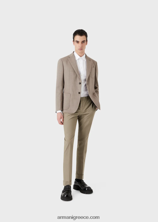 άνδρες Armani πουκάμισο με γεωμετρικό ζακάρ 4046R61146 γαλανός