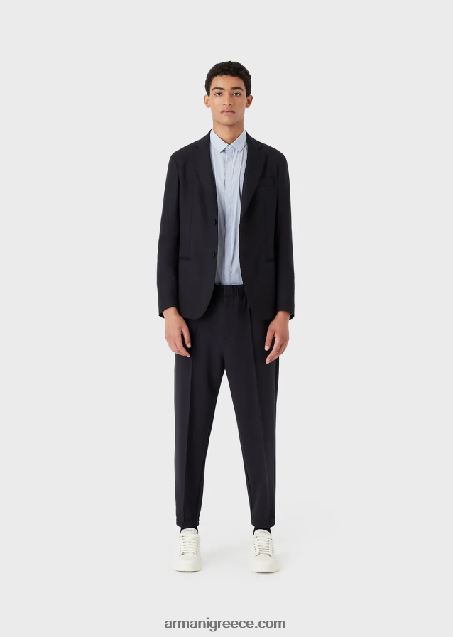 άνδρες Armani ελαστικό βαμβακερό, slim-fit, ριγέ πουκάμισο 4046R61138 ριγέ