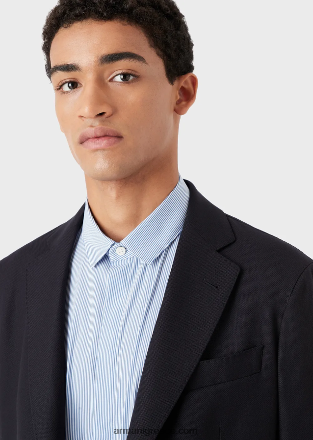 άνδρες Armani ελαστικό βαμβακερό, slim-fit, ριγέ πουκάμισο 4046R61138 ριγέ