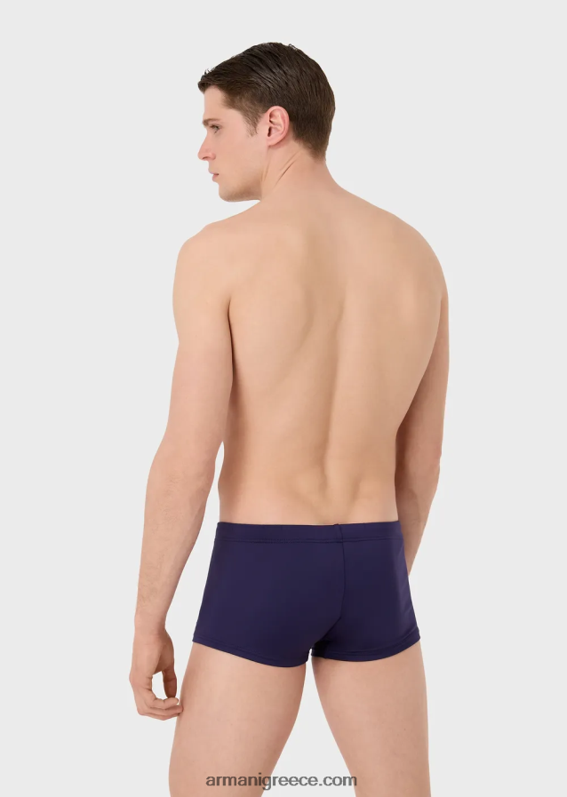 άνδρες Armani ανακυκλωμένο μαγιό από μικροΐνες τετράγωνο πόδι με κεντημένο αετό 4046R61002 avio