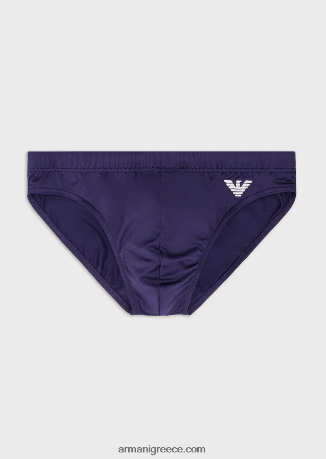 άνδρες Armani Σλιπ μαγιό από ανακυκλωμένες μικροΐνες με κεντημένο αετό 4046R61004 avio