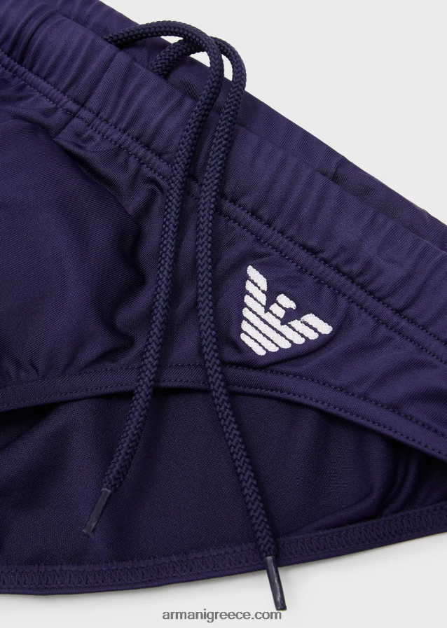 άνδρες Armani Σλιπ μαγιό από ανακυκλωμένες μικροΐνες με κεντημένο αετό 4046R61004 avio