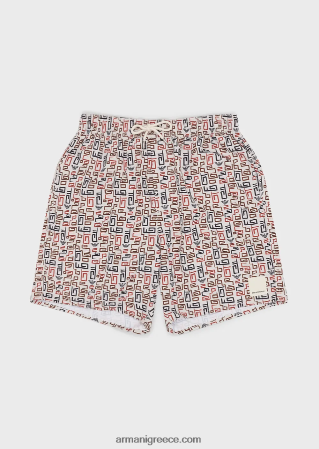 άνδρες Armani μαγιό βιώσιμης συλλογής από ανακυκλωμένο ύφασμα 4046R6984